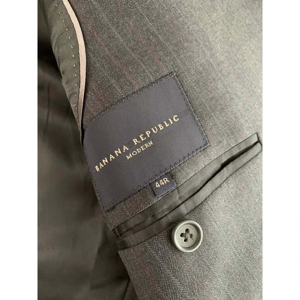 Banana Republic Mens Blazer 44 Black‎ Modern Italy Wool Suit Jacket Sport Coat